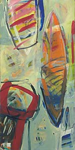 Nina Seidel-Herrmann "Flusslandschaft", Acryl, Leinwand, 150,5 x 75,5 cm
