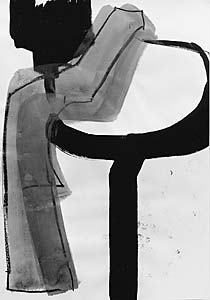 Nina Seidel-Herrmann "Stuhl und Seide" 2000, Pinselzeichnung, 70/100cm
