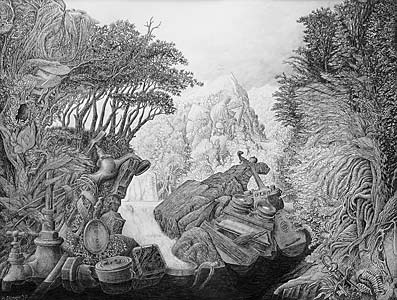 Manfred Sillner "Ein reicher Nachmittag", 27 x 35 cm, 1997, Bleistiftzeichnung