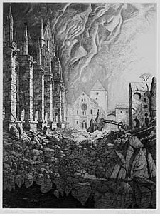 Manfred Sillner "Regensburg. Edle Steine.", 39,8 x 30 cm, 1995, Ätzradierung von 1 Platte