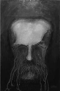 Manfred Sillner "Ecce Homo" (Friedrich Nietzsche), 40 x 27 cm, 1999, Deckfarben
