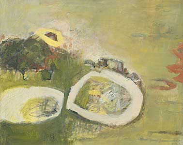Ingrid Stang " Landschaft ",2002, Acryl, 80 x 100 cm
