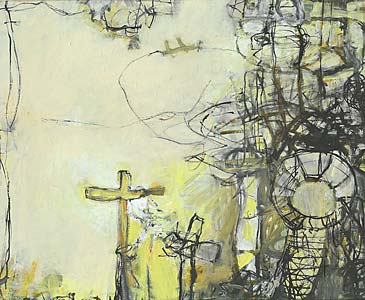 Ingrid Stang "Kreuz", 2003, Acryl, Leinwand, 100 x 129 cm