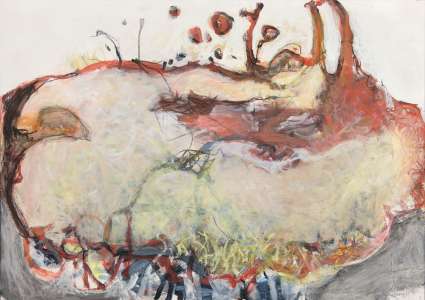 Ingrid Stang „amorpher Zustand", 2011, Acryl,Tusche auf Bütten, 70 x 100 cm