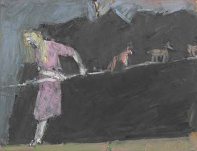 Richard Vogl „Seiltänzer“, 2010, Ölpastell auf Karton, 22,5 x 30 cm