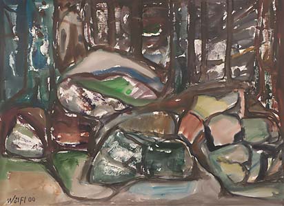 Johann Baptist Wölfl " Wald I ",2000, Aquarell, 75 x 94 cm