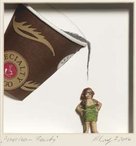 Helmut Wolf „American Beauty", 2010, Collage, 25,5 x 25,5 cm
