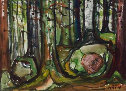 Johann Baptist Wölfl „Wald“, Aquarell, 74 x 95 cm